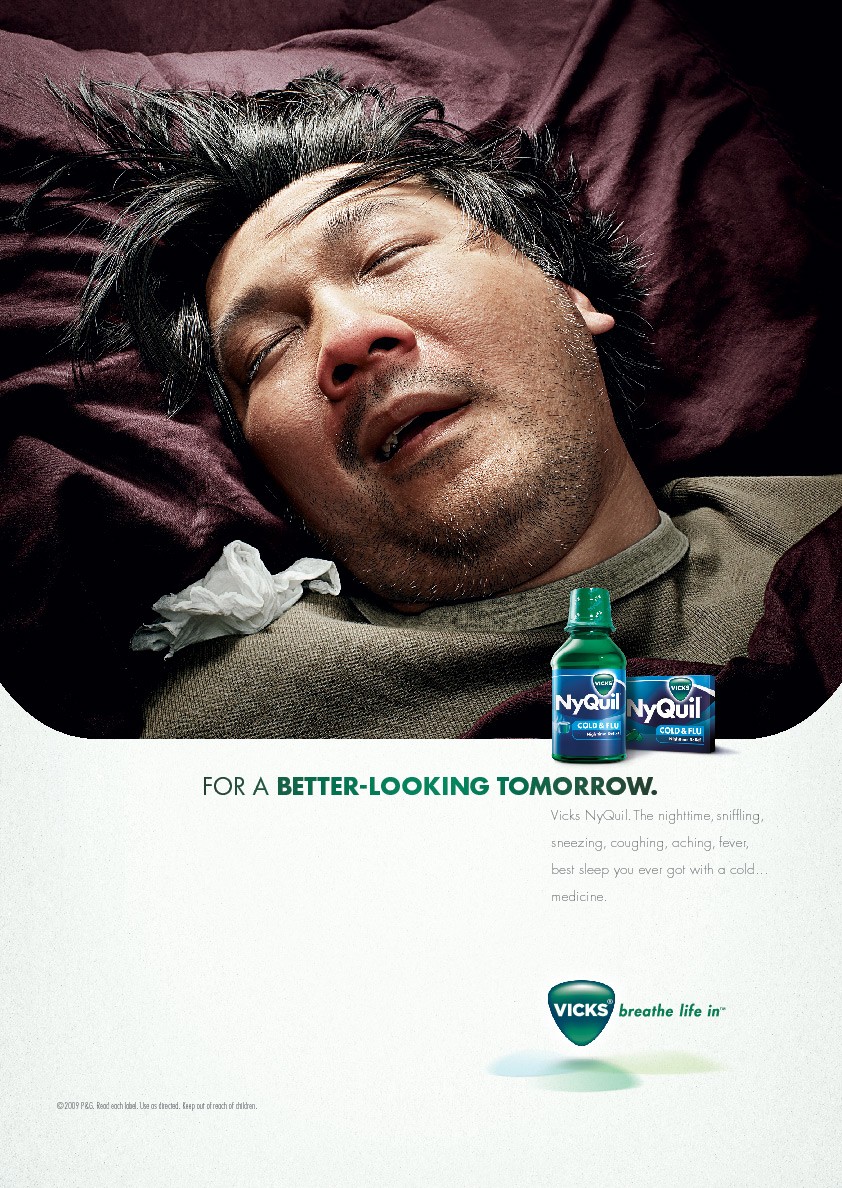 感冒药系列创意广告欣赏:vicks良好的睡眠