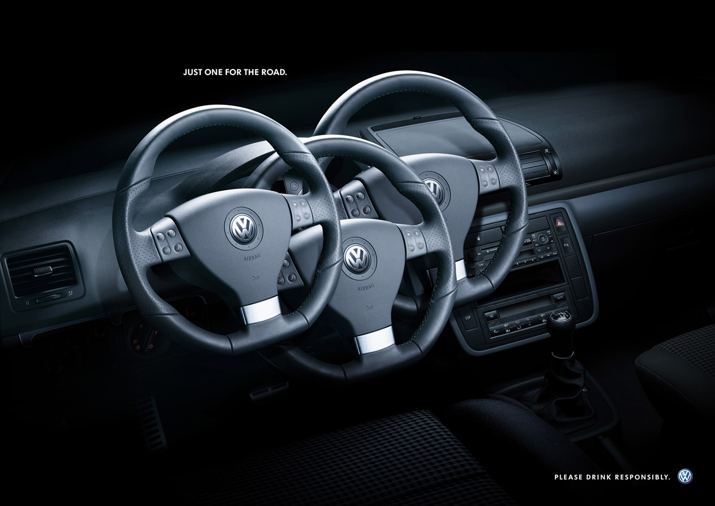 volkswagen大众汽车创意平面广告设计:一路.