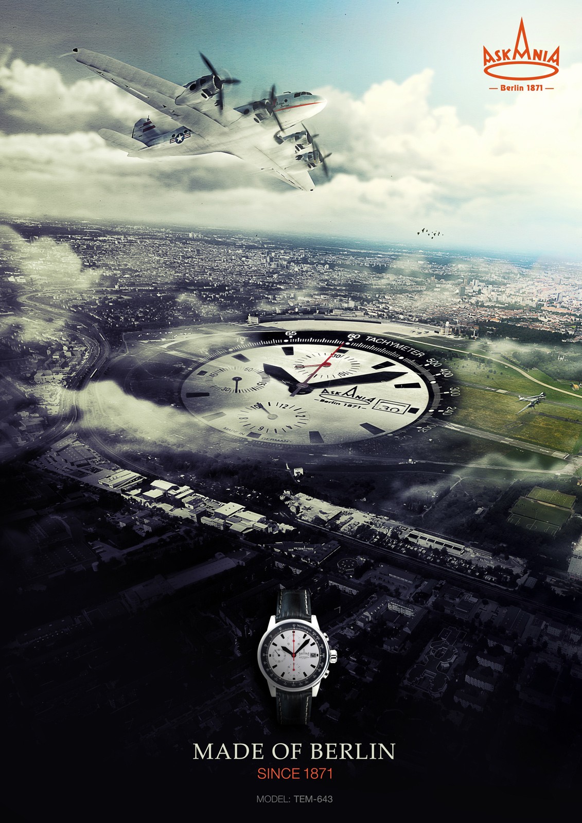 askania阿斯卡尼亚手表广告创意海报设计
