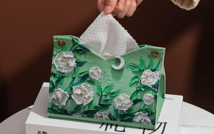 电商摄影 淘宝摄影| 创意油画皮革家用纸巾盒抽纸盒设计图片