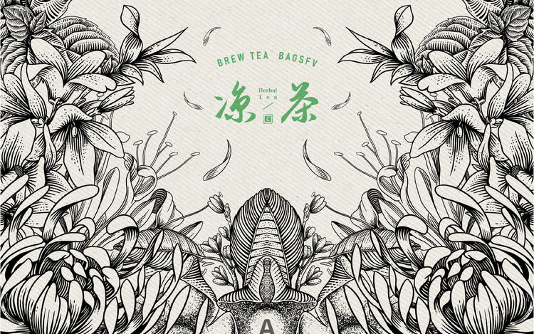凉茶插画包装设计设计图片
