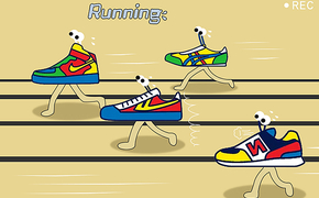 跑道上 比赛奔跑的鞋子设计图片