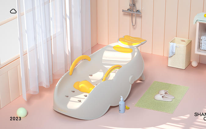 哈士奇產品設計-兒童洗頭床
