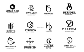 英文字母变形设计logo图形作品集合设计图片