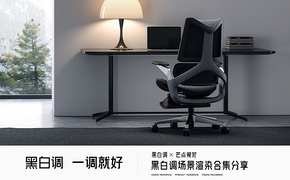 黑白调丨办公椅三维渲染合集（1）设计图片