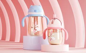 母婴奶瓶/水杯渲染设计图片