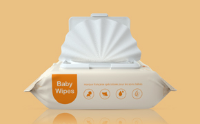 babysing母婴用品宝宝柔棉湿纸巾湿巾纸包装设计产品精修