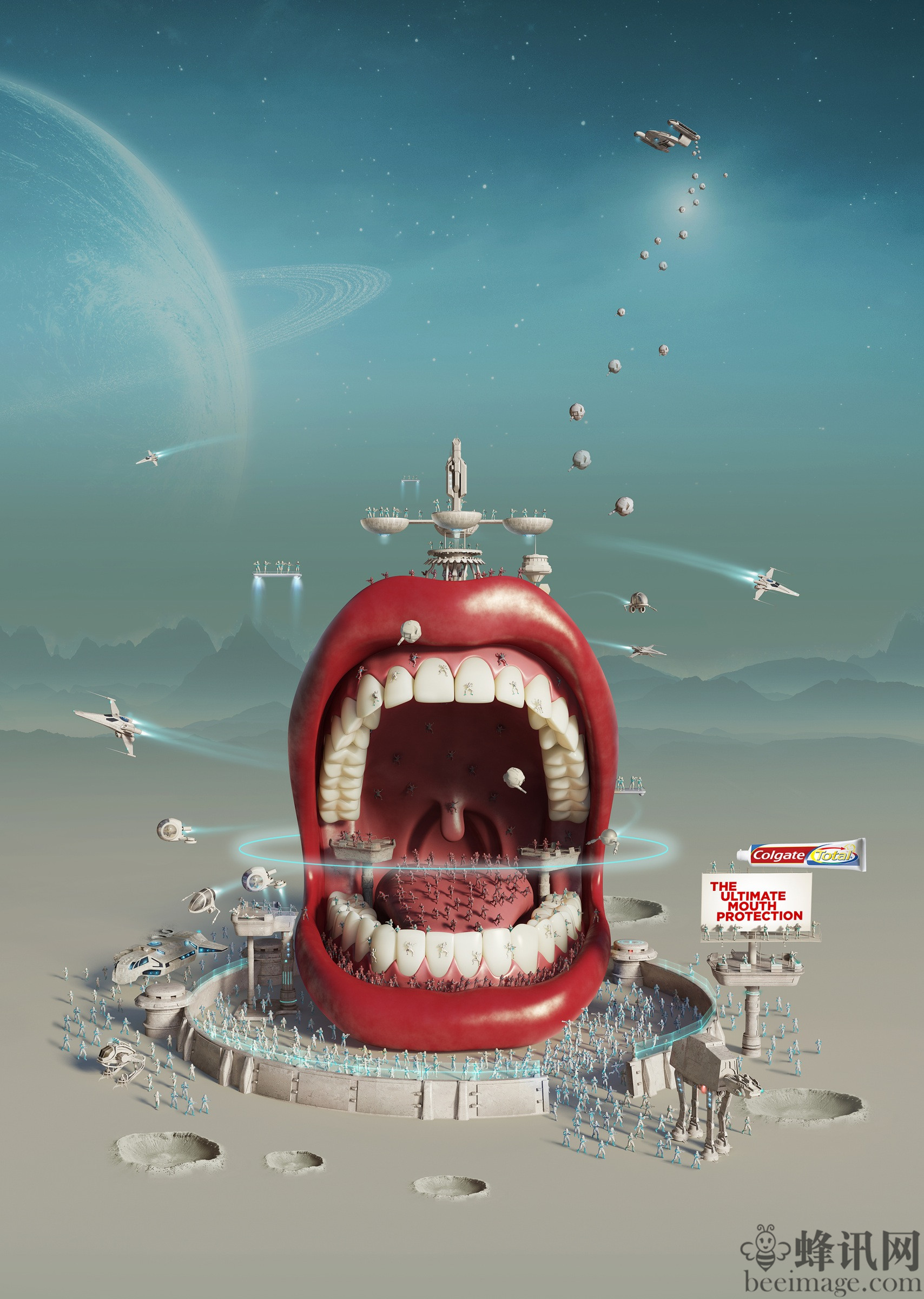 美国牙膏创意海报设计colgate(高露洁):最强护口