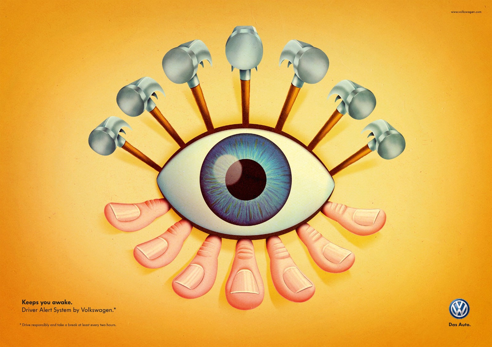 volkswagen大众汽车平面广告设计:眼睛的冲突