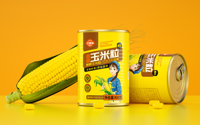 金湘妹-甜糯玉米粒产品包装设计