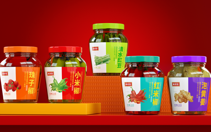湘君府—泡菜系列产品包装设计设计图片