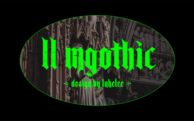 LL MGothic | 免费哥特字体设计图片