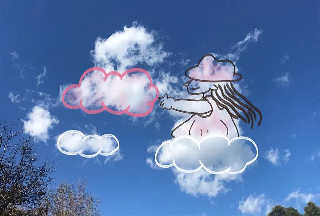 女孩画600多朵大理云图片